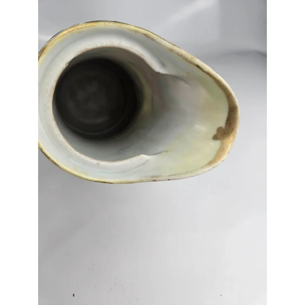 Vintage Hand Painted Rose‎ Porcelain Pitcher Gold Gilt Trim Wow!